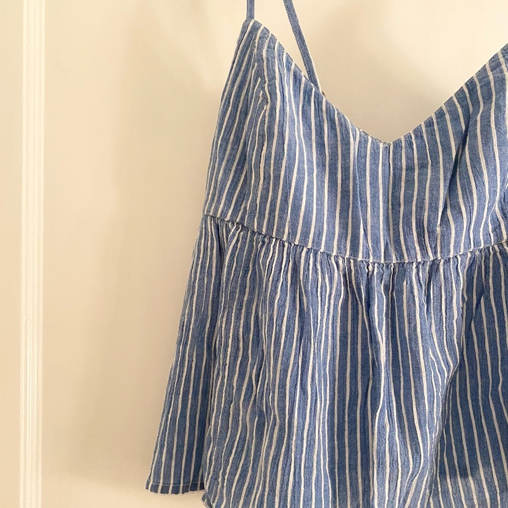 Linen OPEN BACK Babydoll Top